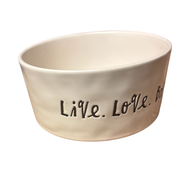 Rae Dunn Dog Bowl. “Live, Love, Bark” - Picture 2 of 7